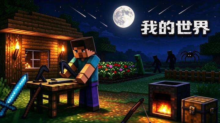 《我的世界》新手生存篇，带你安稳度过方块世界的夜晚截图