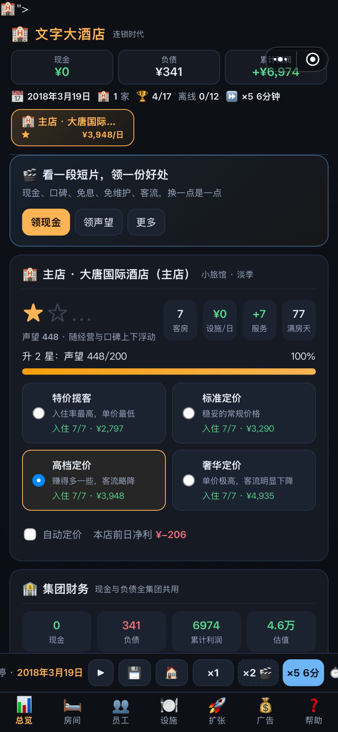 利润一直加 资金一直减 1