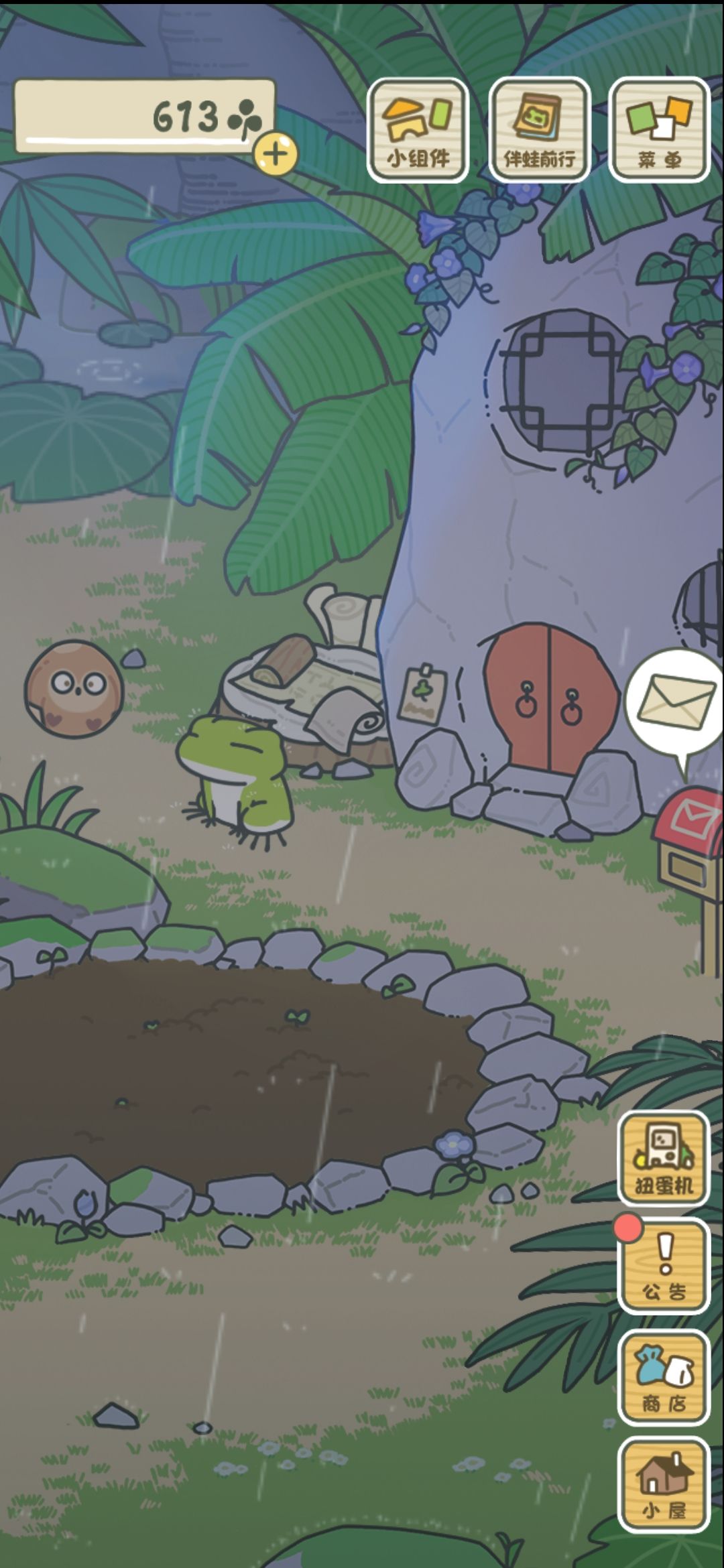 在享受下雨的蛙蛙 1