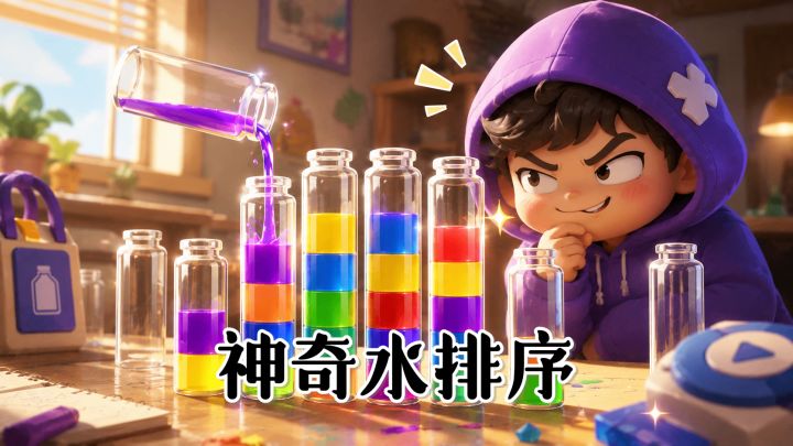 无氪无广的倒水游戏!没错就是广告上的那个,神奇水排序点开即玩截图