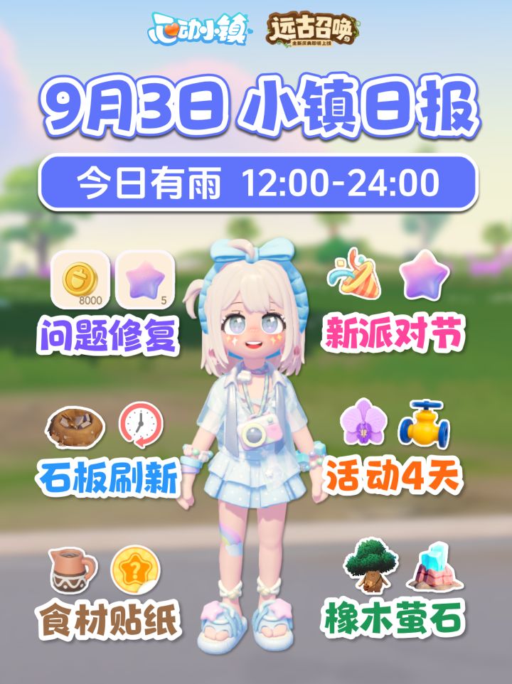 9月3日 维护补偿 问题修复 服饰架 派对节截图
