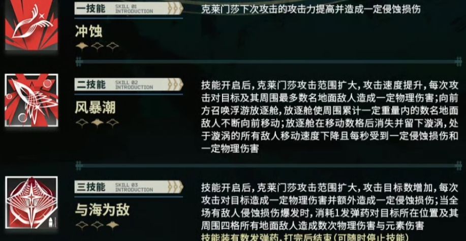 方舟克莱门莎技能展示,三技能可手动关停! 2