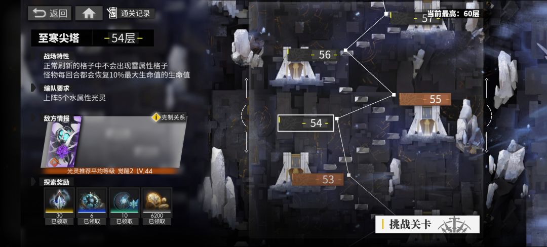 白夜极光至寒尖塔54层配对推荐 3