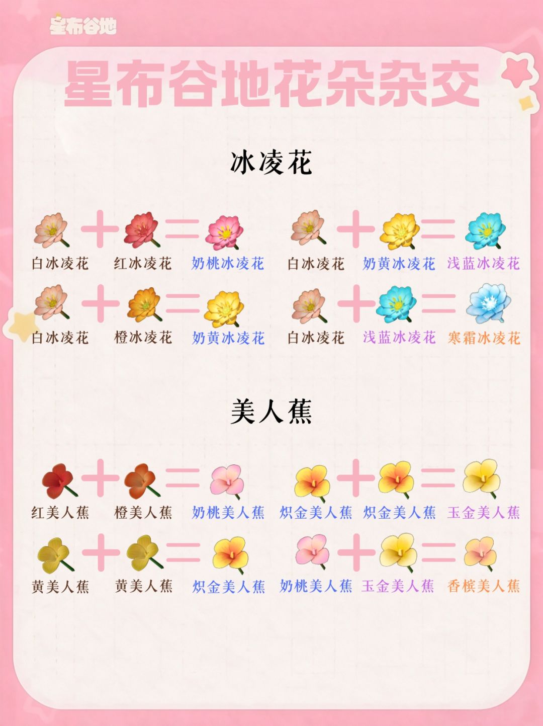 星布谷地花朵杂交合集(星海花+常驻花) 1