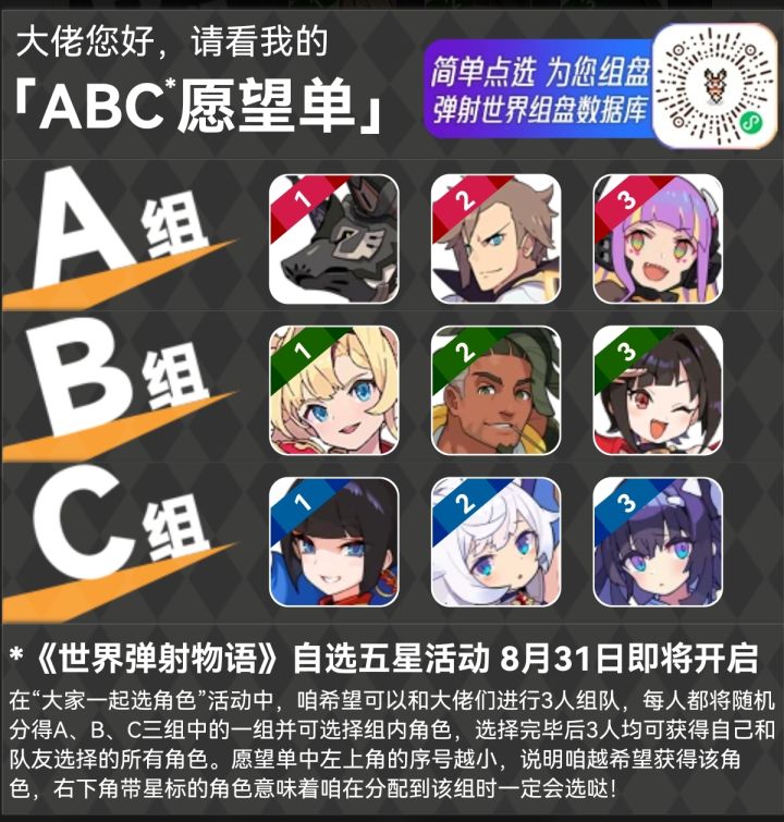 ABC组队,有没有人差不多的截图