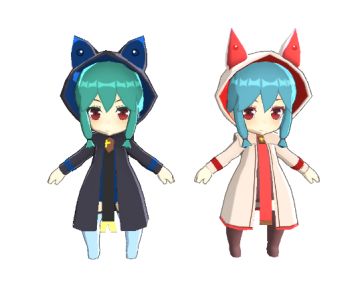 双胞胎角色 黑白璃 模型预览