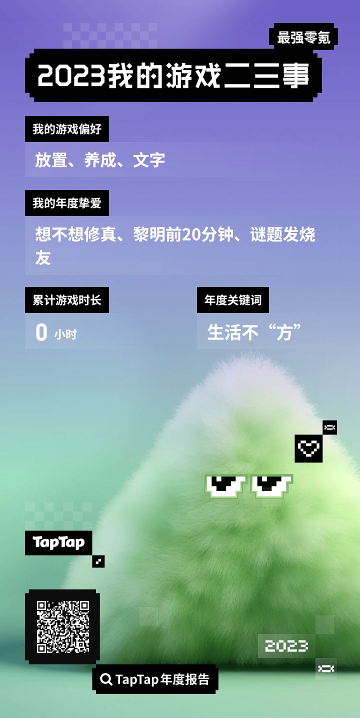 水一帖，taptap年度游戏总结截图