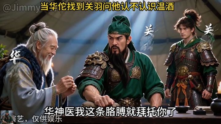 寻仇寻到仇人拜自己,关羽扎针时的名场面截图
