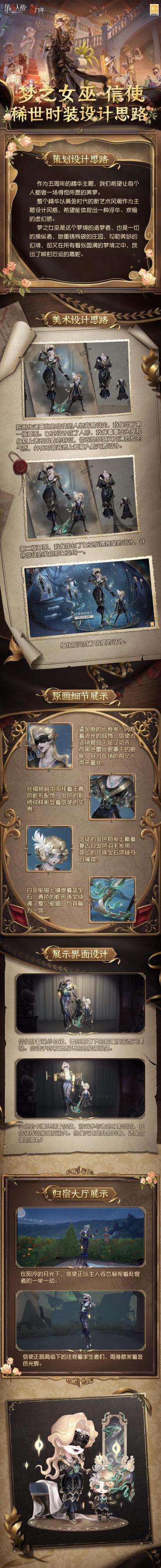#第五人格# #第五人格设计思路# #第五人格五周年#
【五周年庆精华】稀世时装及奇珍时装和【稀世时装】“小女孩”-欧律狄刻的设计思路分享来啦~
你在梦境之中，看见了什么？