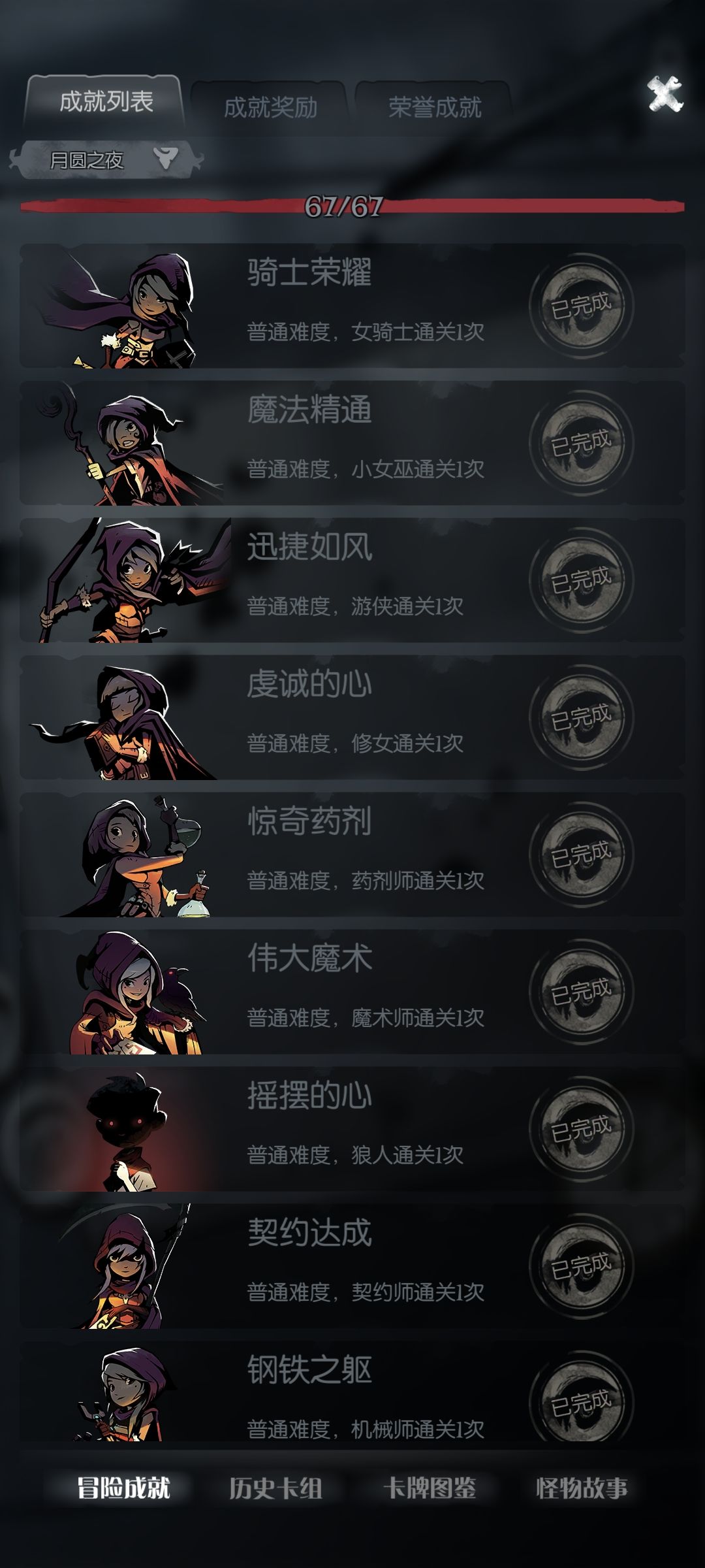 羸弱之躯终于完成了,全成就 2