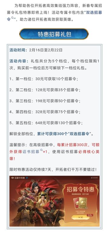 新春活动资讯丨新春限时特惠招募礼包来袭！
