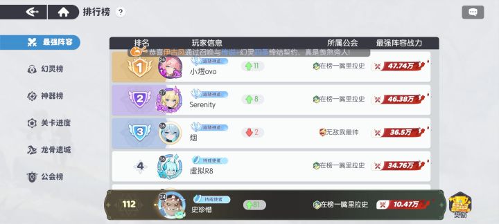 第二天,完美拿下第一公会会长位置截图