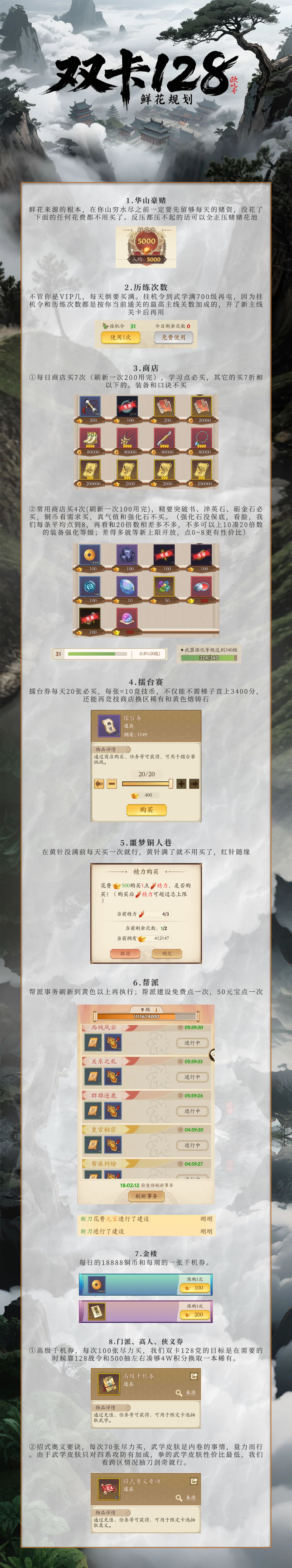 【2025攻略】双卡128鲜花规划一图流 2