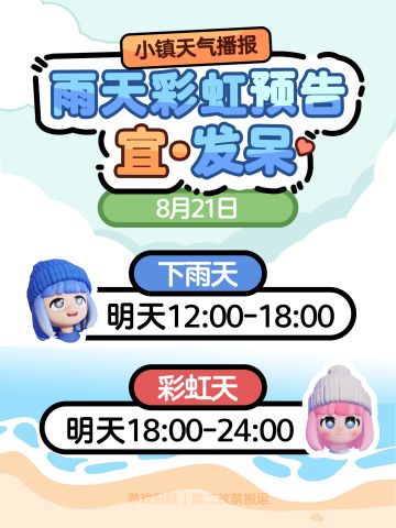 心动小镇｜明天12点下雨 18点彩虹