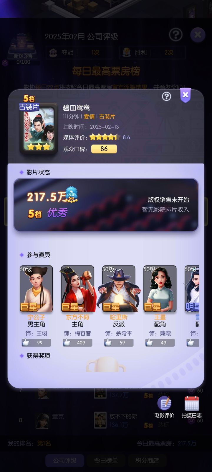 有点看不懂这个票房截图