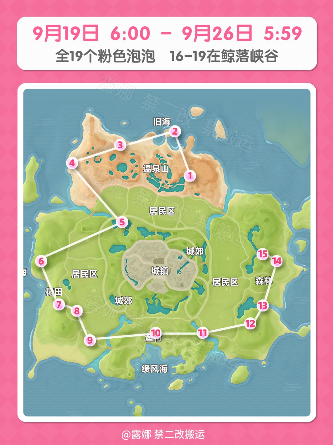 9月19日-9月25日 全19个粉色泡泡详细位置攻略 2
