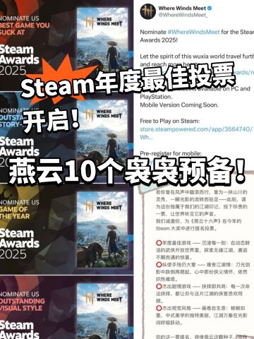 燕云:年度最佳开始拉票，10个袅袅准备中！