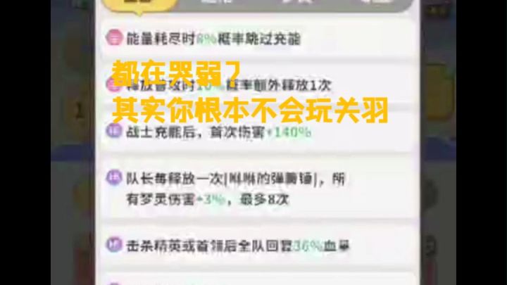 梦境护卫队《为什么关羽是版本答案?你那不叫培养教浪费资源》截图