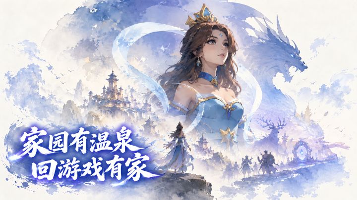 游戏里没个自己的地盘?这游戏家园庭院带温泉截图