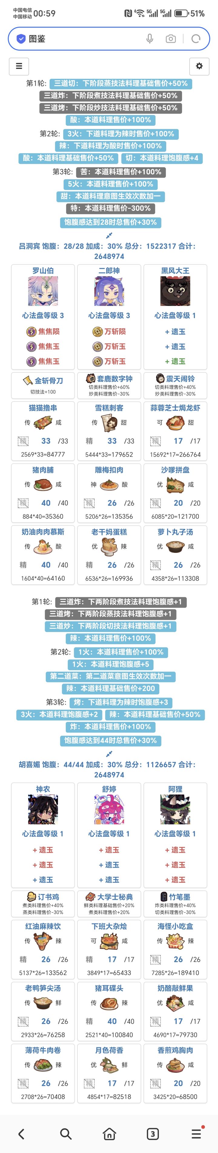 常见菜厨,省吕洞宾+胡喜媚满档,仅供参考截图
