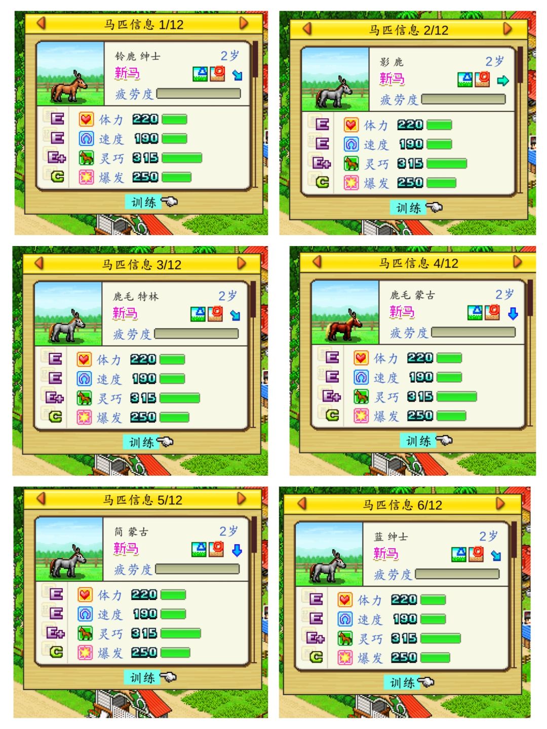 马的属性上限测试 2