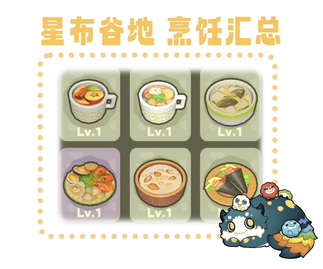 【星布谷地】烹饪汇总截图