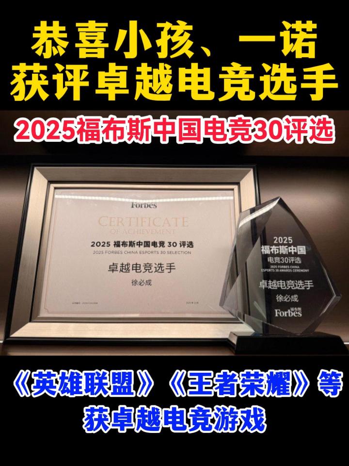 2025福布斯中国电竞30评选结果出炉！小孩、一诺获评卓越电竞选手截图