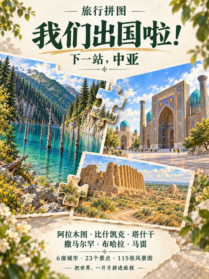 《旅行拼图》出国啦!下一站,一起去中亚截图