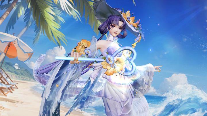 【皮肤展示】清姬全新夏之风系列皮肤「汐色空粼」截图