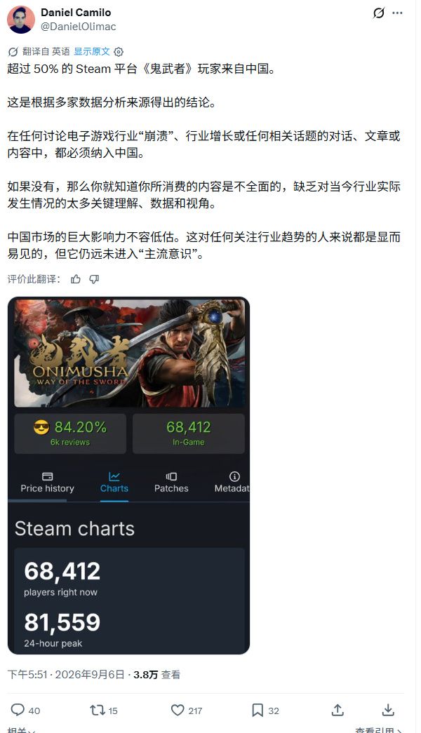 超半数玩家来自中国!业内人士感慨成胜负手截图