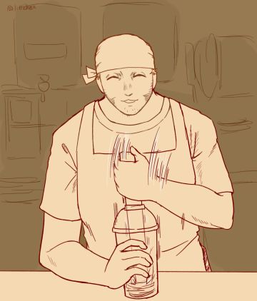 老板暴打柠檬茶😋
和阿茁昨天画的是一个系列，是个男人做奶茶女人喝奶茶的平行世界👌