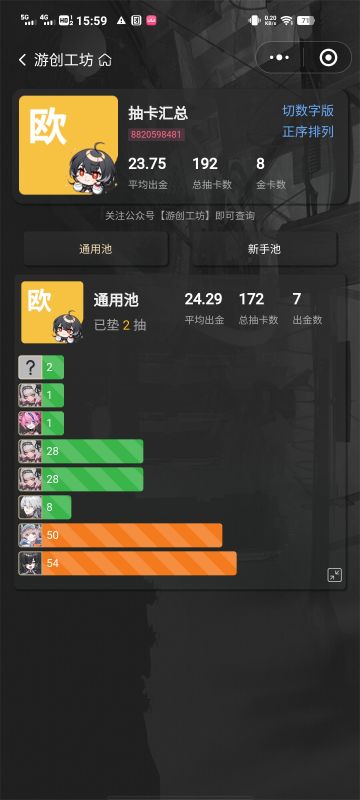 游创工坊有抽卡分析了耶，太非