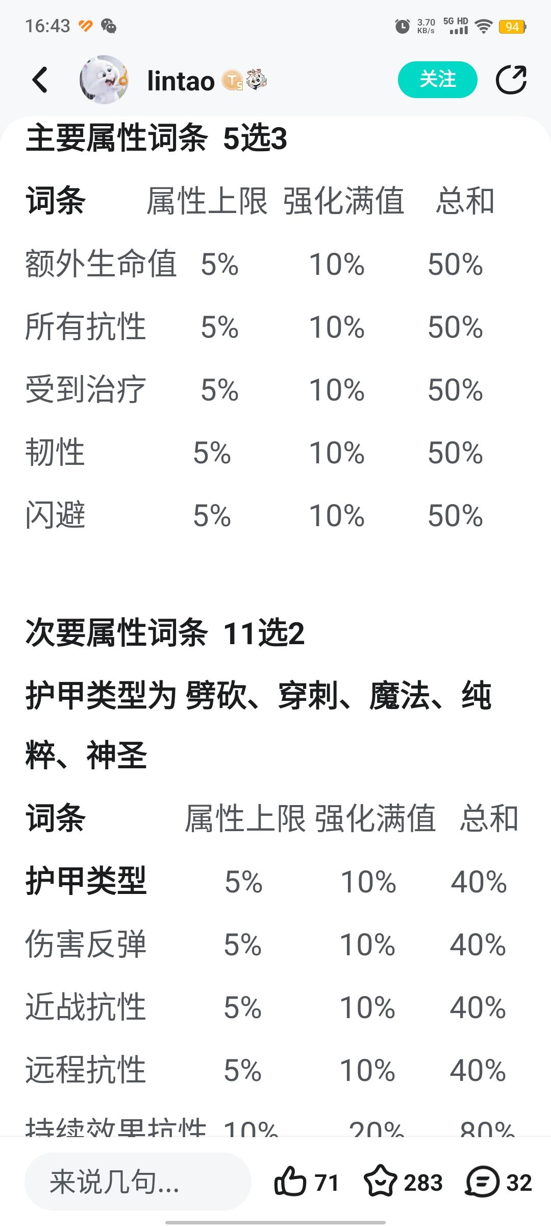 不同角色防御属性词条怎么选啊大佬们 1