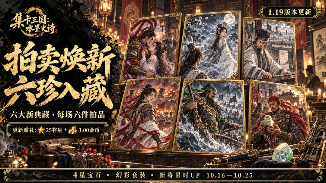1.19 更新公告|拍卖焕新,六珍入藏【集卡三国:水墨史诗】 1