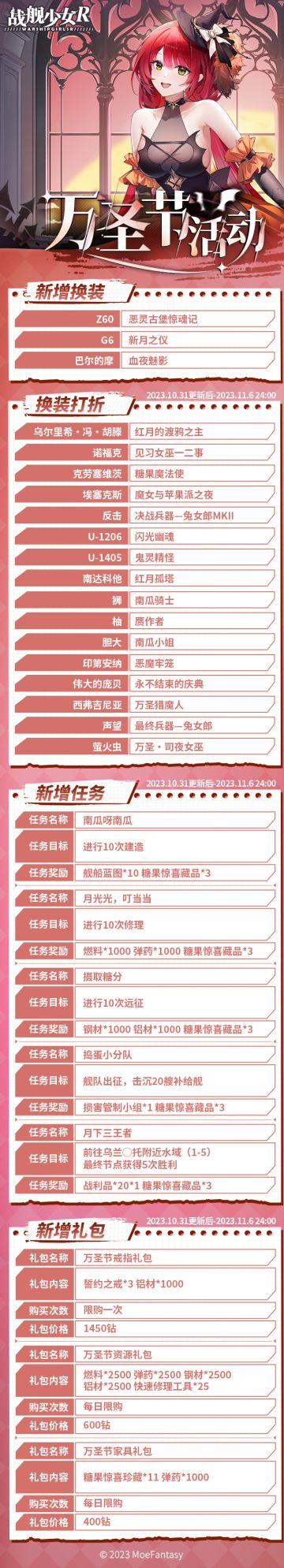 2023.10.27 维护更新公告 & 万圣节活动公告