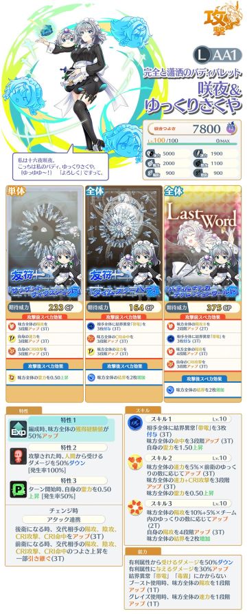 伙伴咲夜、白限恋、命运值更新
