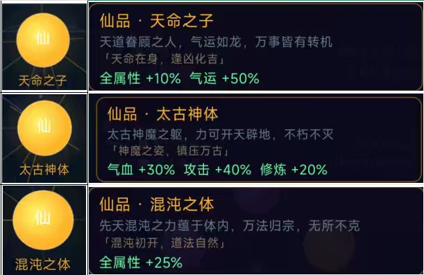 修仙前传天赋一览图 3