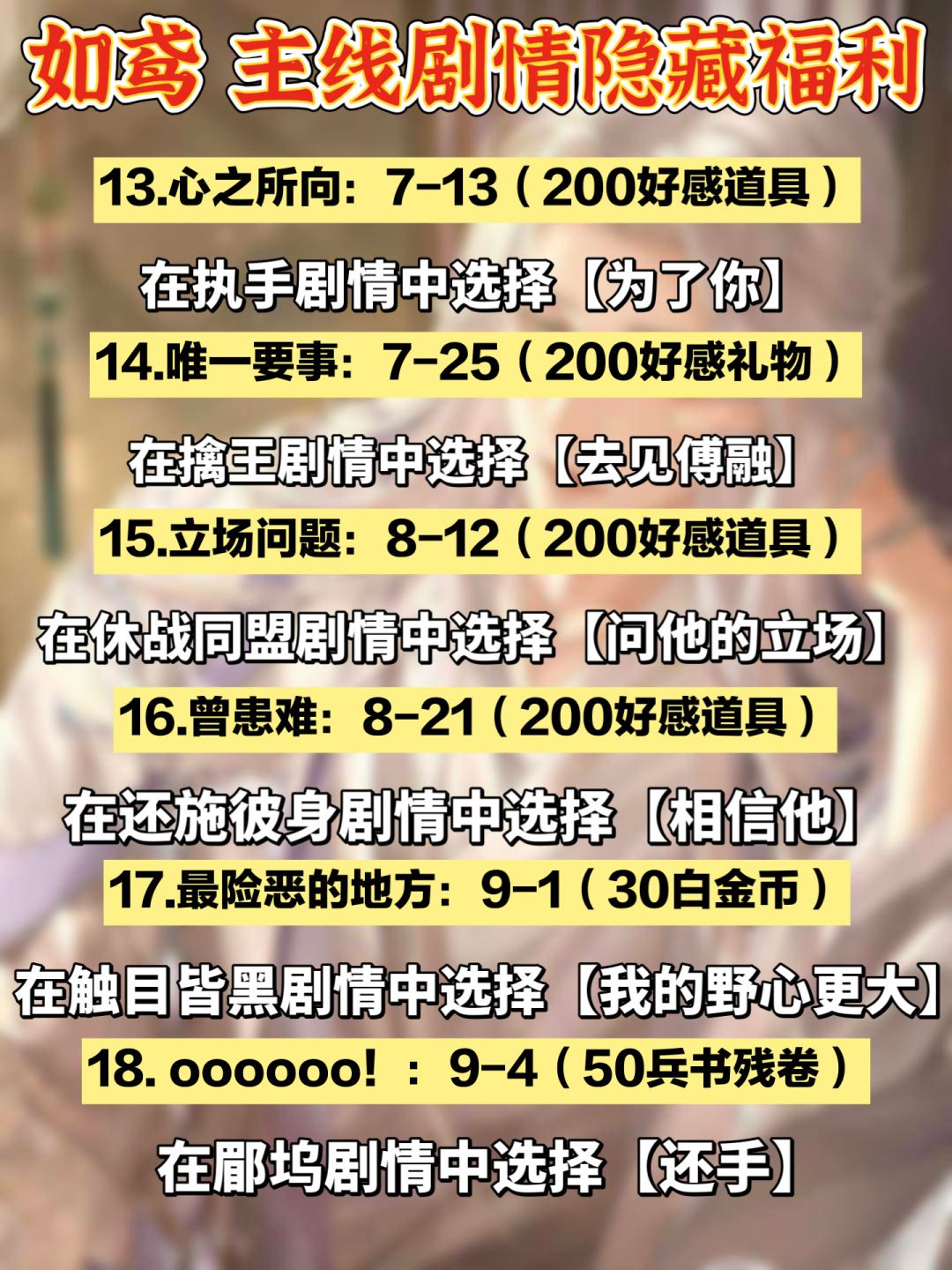 「如鸢」主线剧情 全部隐藏成就福利 全攻略 3