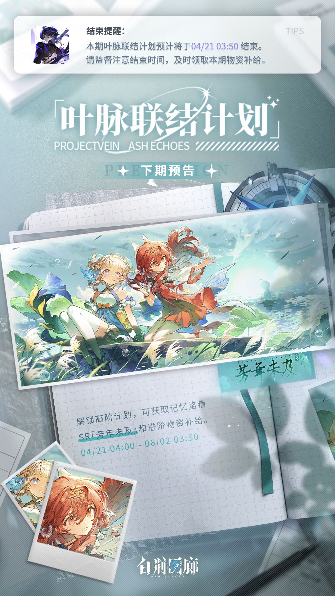 本期叶脉联结计划结束提醒 2