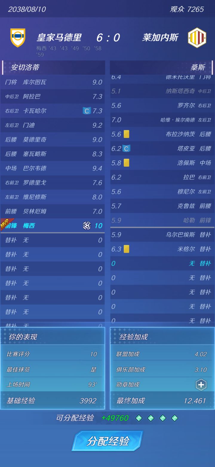 单场6个，单赛季54球，赛季全胜，ios无修改截图