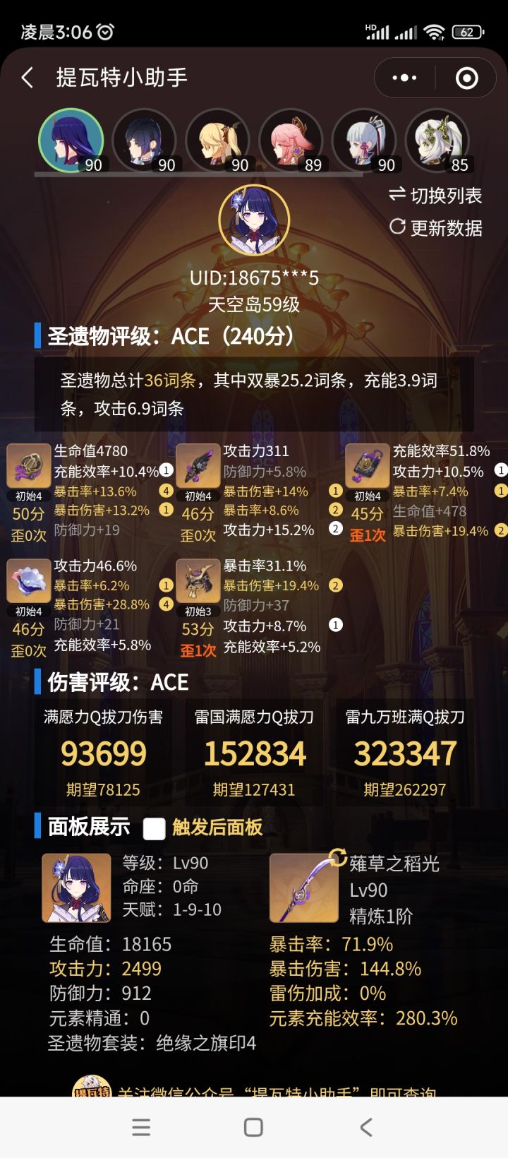个人的一些角色面板参考截图