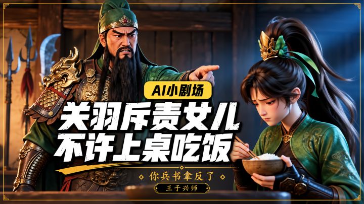 关羽:女子怎可上桌吃饭,女儿:女子凭什么不能上桌?截图