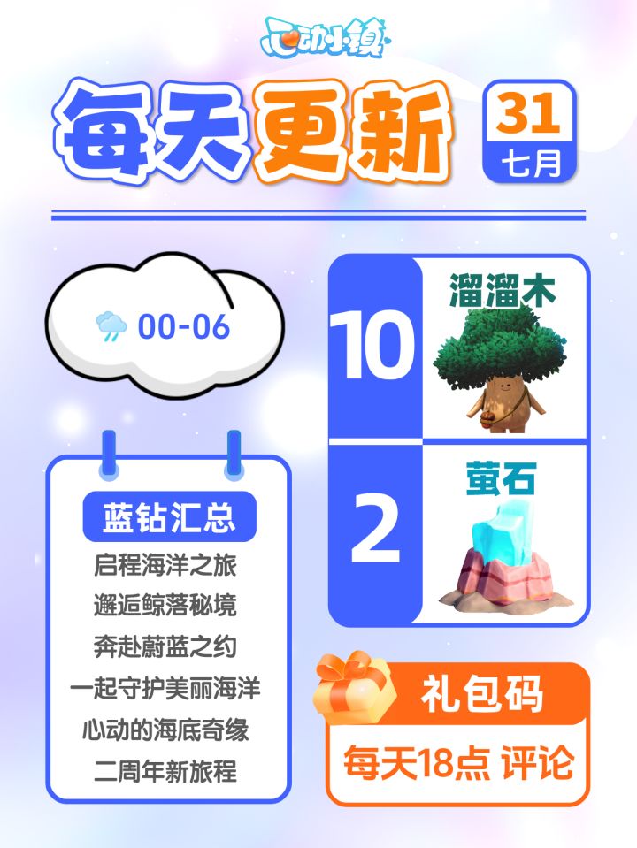 7月31日小镇日报溜溜木萤石兑换码 每日更新截图
