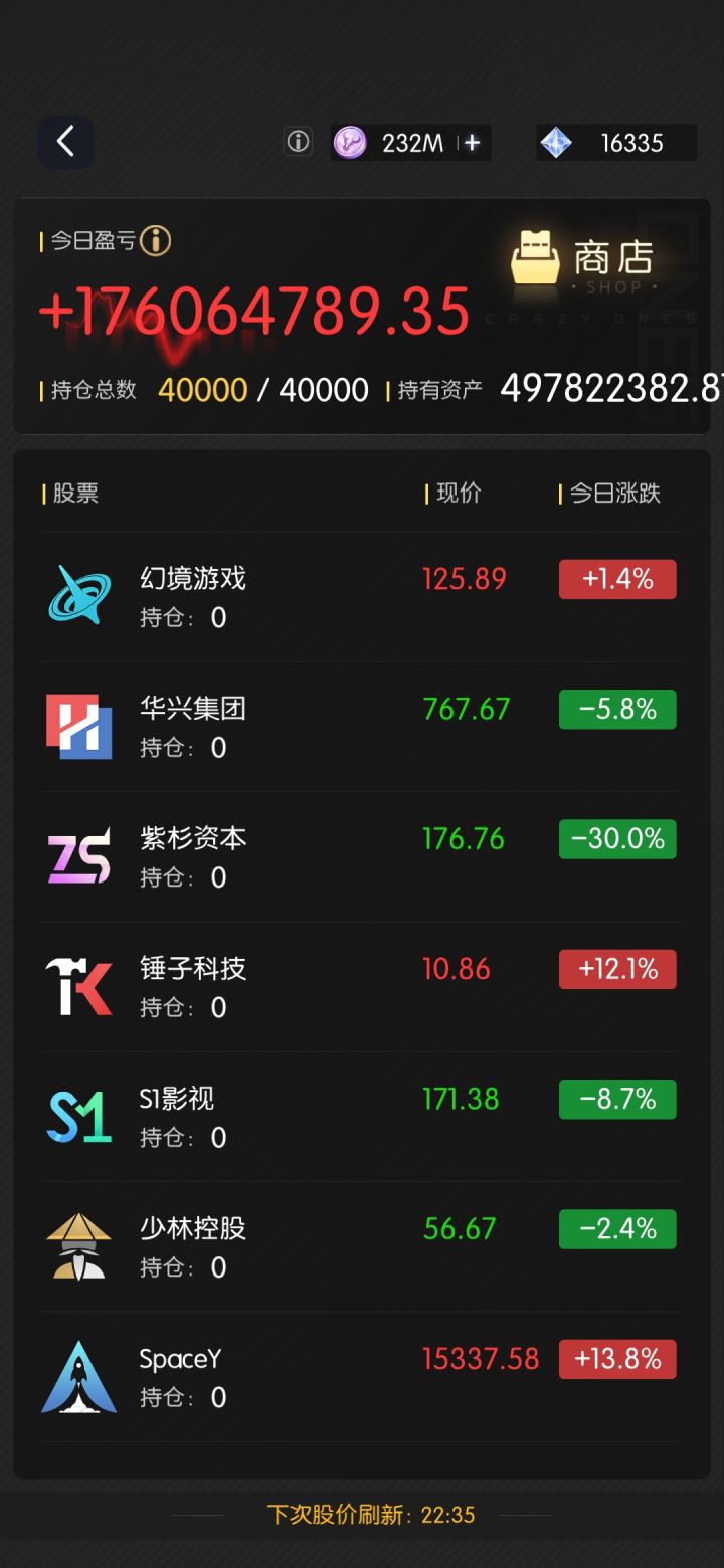 股票商店截图