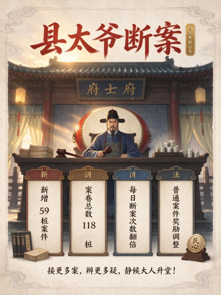 【更新公告】县衙迎来了一批新案卷截图