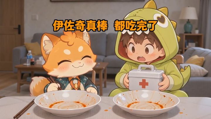 瞧把伊佐奇饿的，胃口真不错！截图