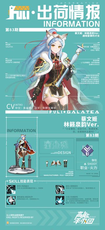 《高能手办团》伽拉火力蔡文姬出荷情报公开