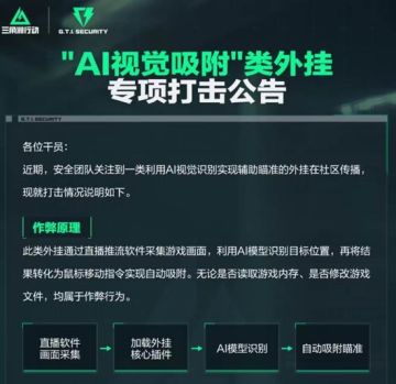 重拳出击！三角洲专项打击AI视觉吸附外挂