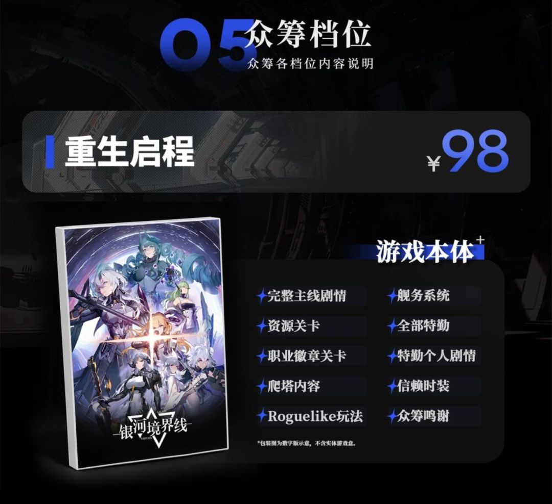 不留遗憾!银河境界线单机版众筹档位公开 1