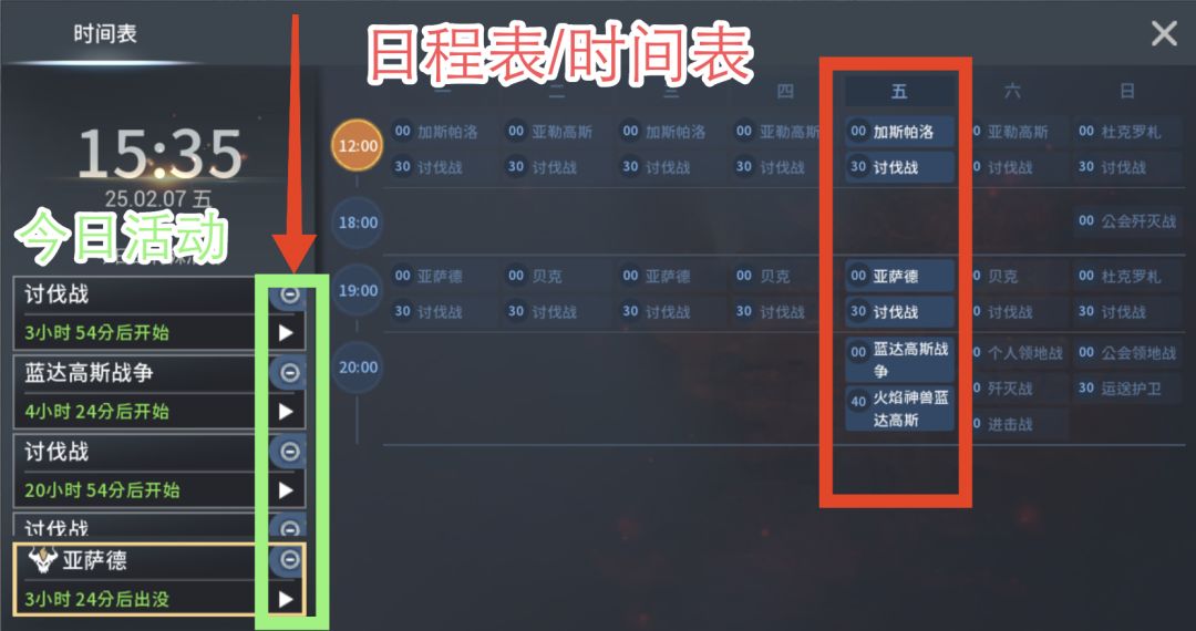 Traha零度曙光:蓝宝书-15换线与日程表 2